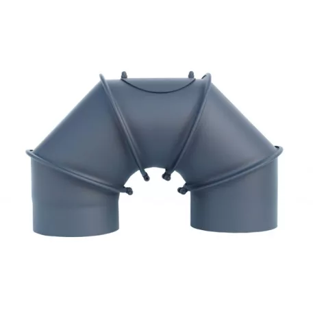 Állítható füstcső könyök tisztitó nyílással 0-180 120/1,5mm