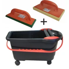 Burkoló vödör kerekes PROFI plus (+ 2 simító)