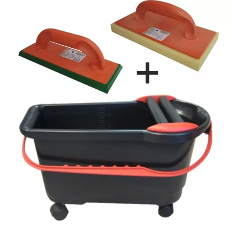 Burkoló vödör kerekes PROFI plus (+ 2 simító)