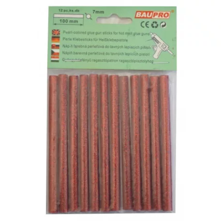 Ragasztópatron gyöngyházfényű piros Baupro 11x200 mm
