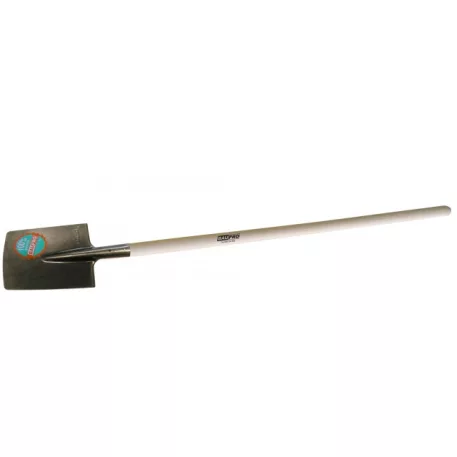 Lapos ásó hajlított fém lakk, fa nyél, egyenes 1000 mm