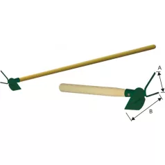 Hegyes kapa, kétvillás a=60, b=160, fa nyél 250 mm