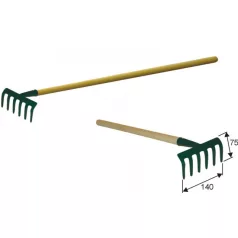 Gereblye, 6 fog fa nyél 250 mm