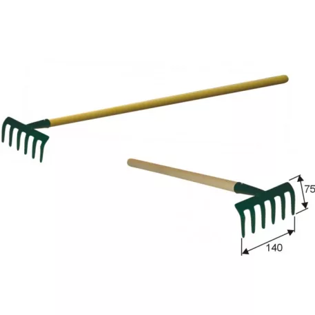 Gereblye, 6 fog üvegszálas nyél 550 mm