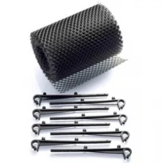 Védő háló eresztőcsatornára 6 m/16 cm + 8 db tartó