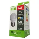 Izzó körte LED 6W E27 2700K melegfehér