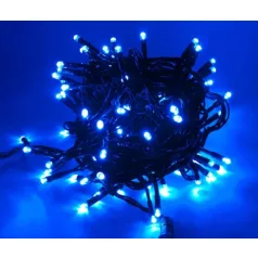 Karácsonyi LED fényfüzér kék 4 m, 100 db LED, 8 program