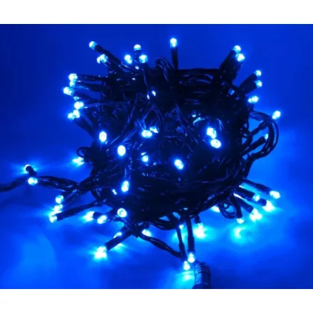 Karácsonyi LED fényfüzér kék 4 m, 100 db LED, 8 program