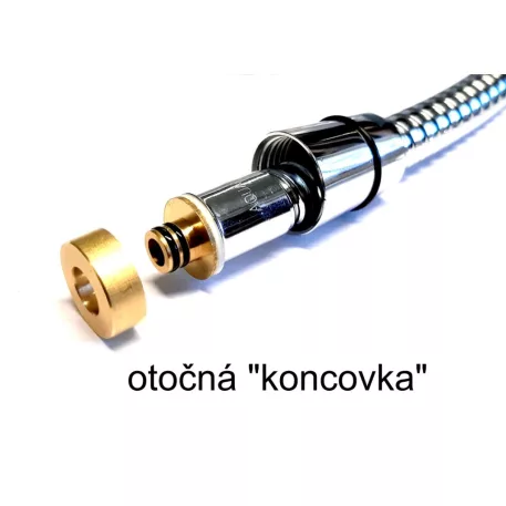 Zuhanycső, fém 150cm dupla zárral, forgó csatlakozóval CHRÓM