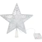 MagicHome karácsonyi csillag, műanyag, időzítő, 10xLED meleg fehér, 25 cm, 2xAA