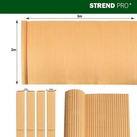 Kerítés, PVC 2000 mm, L-3 m, Bambusz, 1300g /m2, UV