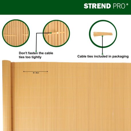 Kerítés, PVC 2000 mm, L-3 m, Bambusz, 1300g /m2, UV