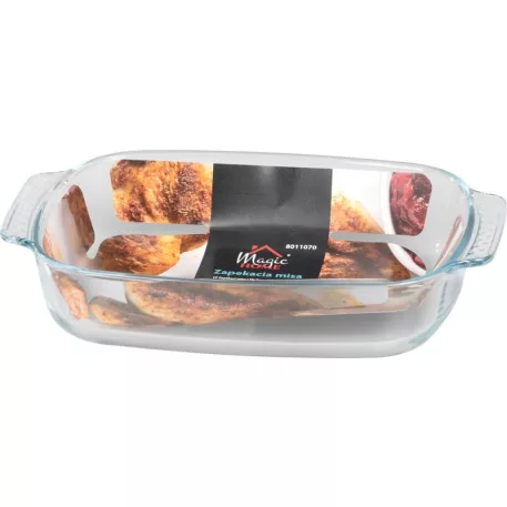 MagicHome üveg sütőtál, téglalap alakú, tepsi, 2000 ml