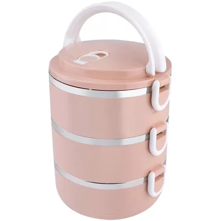 Ételhordó Magichome Lb933, 3 Részes, 1.5 L, Rózsaszín