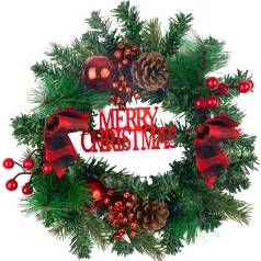   MagicHome karácsonyi koszorú, feldíszített, átmérő 25 cm