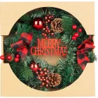 MagicHome karácsonyi koszorú, feldíszített, átmérő 25 cm
