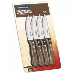   Készlet 4 db steak kés Jumbo Tramontina 199/931 13 cm penge, fa nyél