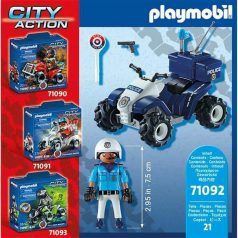   Játék Jármű Szett Playmobil Speed Quad City Action 71092 Rendőr (21 pcs)