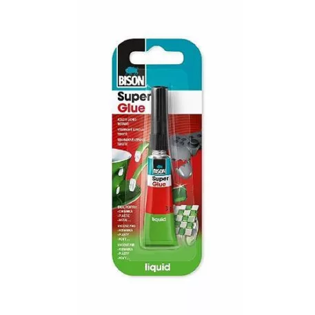 Bison Super Glue Folyékony Ragasztó, 3 g