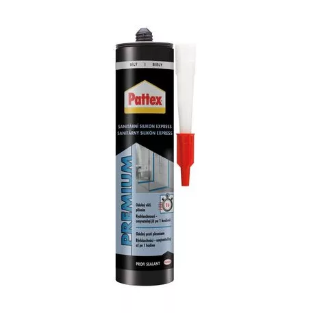 Szilikon Pattex Premium Express, szaniter, fehér, 280 ml