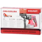 Ütvefúró Worcraft CRH-S20LiBA, 20V, ShareSYS, SDS+, 3J, szénkefe nélkül