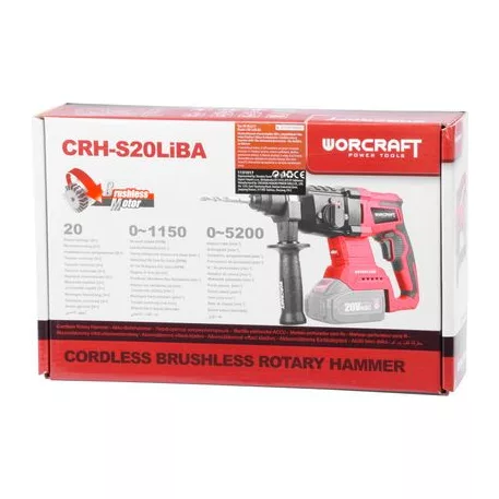 Ütvefúró Worcraft CRH-S20LiBA, 20V, ShareSYS, SDS+, 3J, szénkefe nélkül