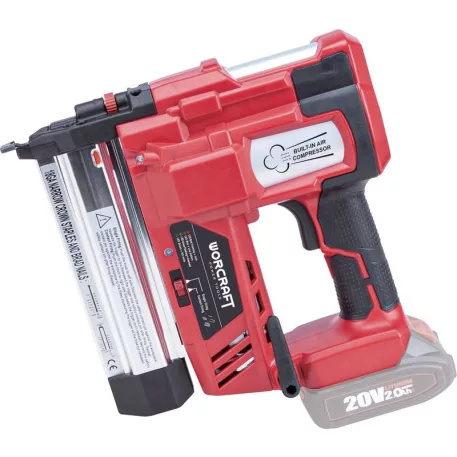 Worcraft CNS-S20LiH ShareSYS tűzőgép, 20V Li-ion, szabályozással, LED lámpával, U kapcsokkal + T szögekkel