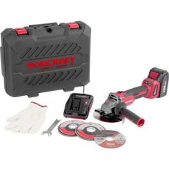   Worcraft CAG-S20LiBH 125 mm szénmentes sarokcsiszoló, tokban, akkumulátorral és töltővel, 20 V, 1x L
