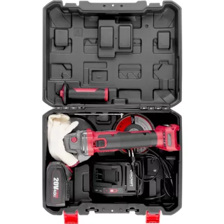 Worcraft CAG-S20LiBH 125 mm szénmentes sarokcsiszoló, tokban, akkumulátorral és töltővel, 20 V, 1x L