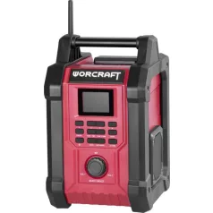   Worcraft CBTS-S20LiH rádió, 20V-os Li-ion akkumulátorral, DAB+FM rádió, Bluetooth, AUX bemenet, 2x15W hangteljesítmény
