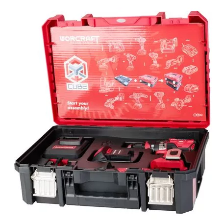 Szett Worcraft XCUBE004  Szerszámosláda, akkus csavarhúzó CHD-S20LiBH, 1x 4,0 Ah akkumulátor, 1x töl
