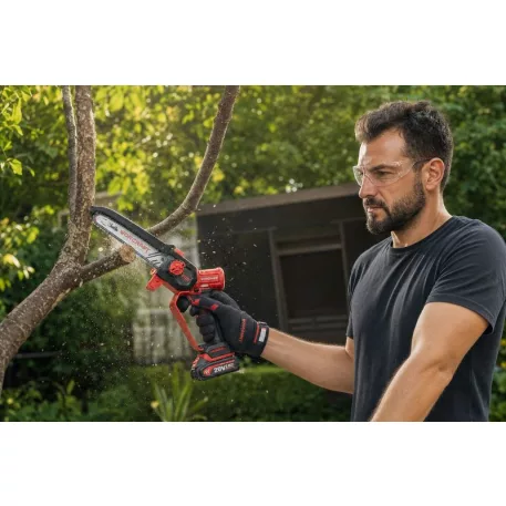 Worcraft CHS-S20LiBD ShareSYS mini láncfűrész, szénkefe nélküli, 20V Li-ion, 8" lánc