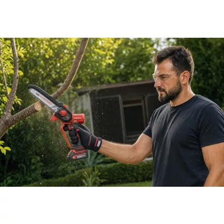 Worcraft CHS-S20LiBD ShareSYS mini láncfűrész, szénkefe nélküli, 20V Li-ion, 8" lánc