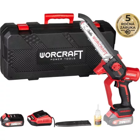 Worcraft CHS-S20LiBDM ShareSYS mini láncfűrész, szénkefe nélküli, 20V Li-ion, 8" lánc