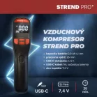 Akkumulátoros kézi lég kompresszor Strend Pro K25, 150 psi, 10 bar, LED