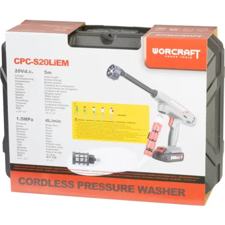 Worcraft CPC-S20LiEM magasnyomású pisztoly, ShareSYS, 1x 2.0 Ah akkumulátor, 1x töltő