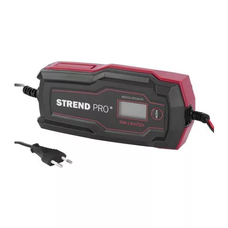 Strend Pro töltő BD02-Z10.0A-P1, 160 W, 2 A/10 A, 6 V/12 V, IP 65, LCD, autós akkumulátortöltőhöz