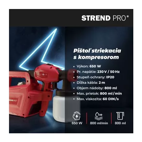 Festékszóró Pisztoly Kompresszorral Strend Pro Js-Fb17AII, 650W, 800 ml