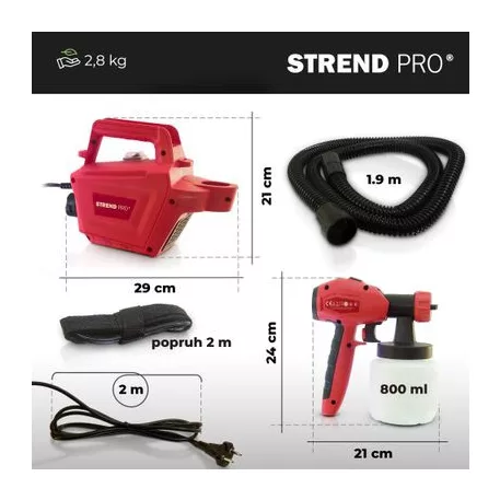 Festékszóró Pisztoly Kompresszorral Strend Pro Js-Fb17AII, 650W, 800 ml