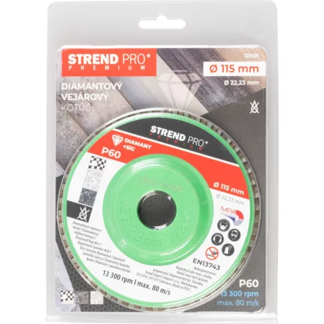 Strend Pro Premium csiszoló korong 115 x 22 mm, P60, gyémánt