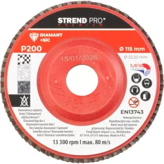   Strend Pro Premium 115 x 22 mm csiszolótárcsa, P200, gyémánt, lamellás