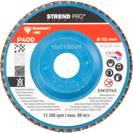 Strend Pro Premium csiszoló korong 115 x 22 mm, P400, gyémánt