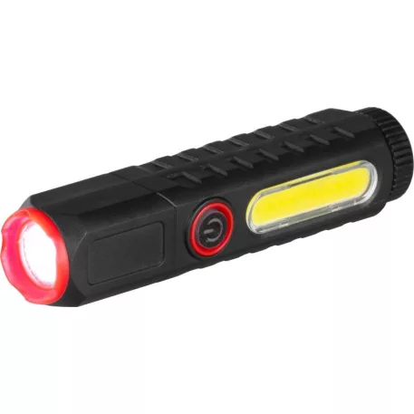 Strend Pro zseblámpa, COB LED 120 lm, 35x35x132mm, USB töltés