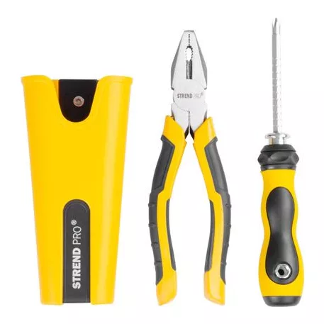 Szett Strend Pro, csavarhúzó, kombinált fogó, tok, 3 részes szett