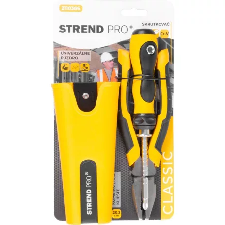 Szett Strend Pro, csavarhúzó, kombinált fogó, tok, 3 részes szett