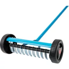   Gyepszellőztető gereblye Strend Pro, 11 fogú, kerekekkel, fém nyéllel