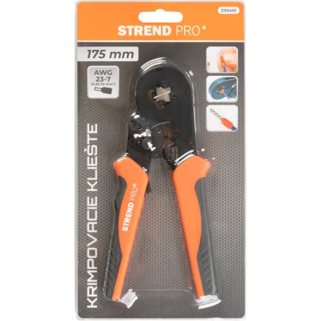 Strend Pro krimpelő fogó, 175 mm, 0,25-10 mm