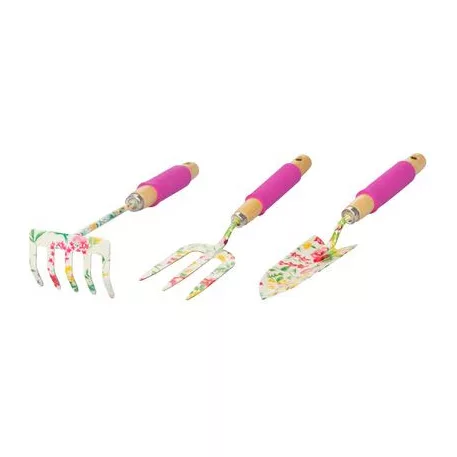 Szerszámkészlet Strend Pro, kerti, 3 részes, virágmintás, Ladies line