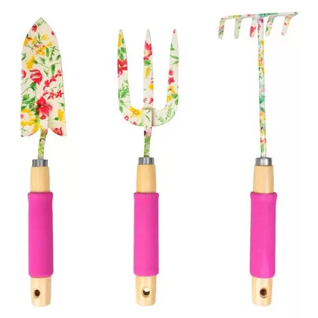Szerszámkészlet Strend Pro, kerti, 3 részes, virágmintás, Ladies line