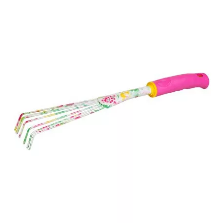 Gereblye Strend Pro, kerti, egyenes, virágmintás, rózsaszín, Ladies line